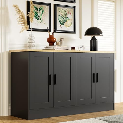 53" Black Buffet Cabinet with Storage, view 2