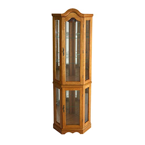 Home Decorators Collection Vitric Lighted Curio, 70" Hx21 Wx16 D, Golden Oak