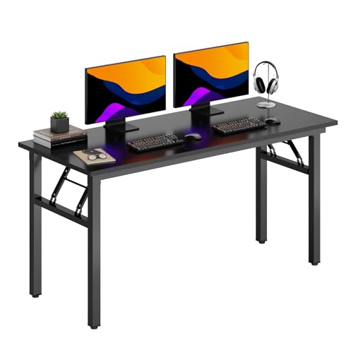 Computer Desk, 59.8Inch Office Desk Computer Table, Study Writing Study Desk for Home Office, Black and Black