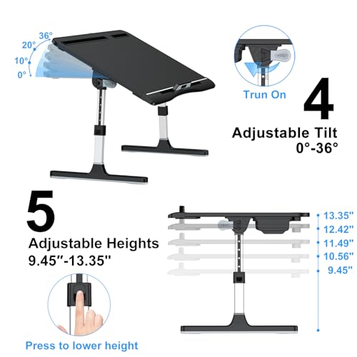 Laptop Desk for Bed, X-Large Leather Adjustable Laptop Table, view 8