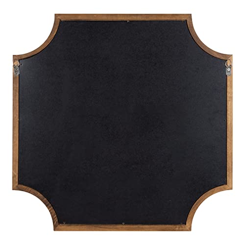 Hogan Scalloped Square Mirror; 24 x 24; Rustic Brown; Decorative Modern Farmhouse Wall Mirror for Display with Unique Shape and Large Size