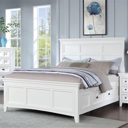 Furniture of America Ender Transitional Wood 2-Drawer Full Bed in White, view 2