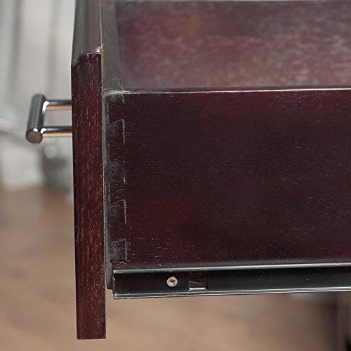 Solid Wood Nightstand, Nevis - Espresso, 1-Drawer