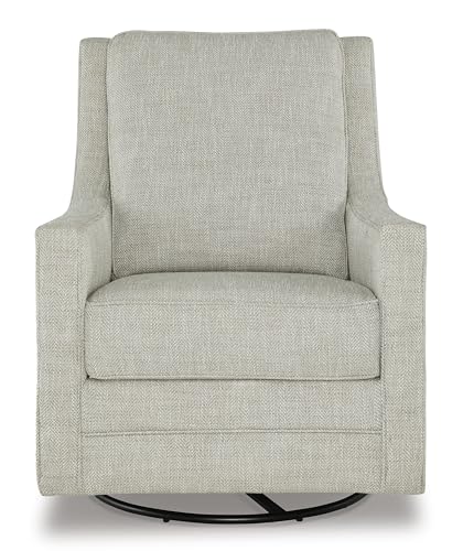 Signature Design by Ashley Kambria Casual Upholstered Swivel Glider Accent Chair, Gray