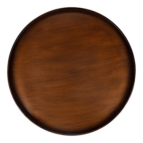 Zabel Modern Round Metal Coffee Table with Criss Cross Base, Bronze and Black