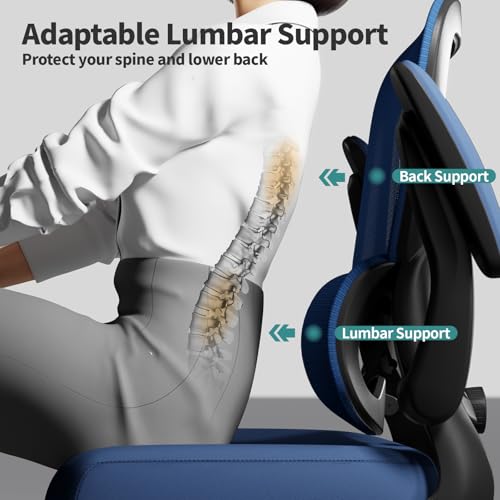 Office Chair, Ergonomic Desk Chair with Adjustable Lumbar Support, view 7