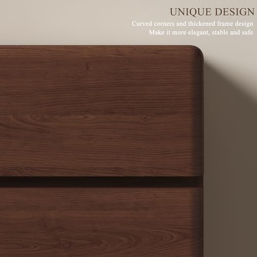 Walnut 6 Drawer Dresser for Bedroom, 47" Wide Chest of Drawers, view 8