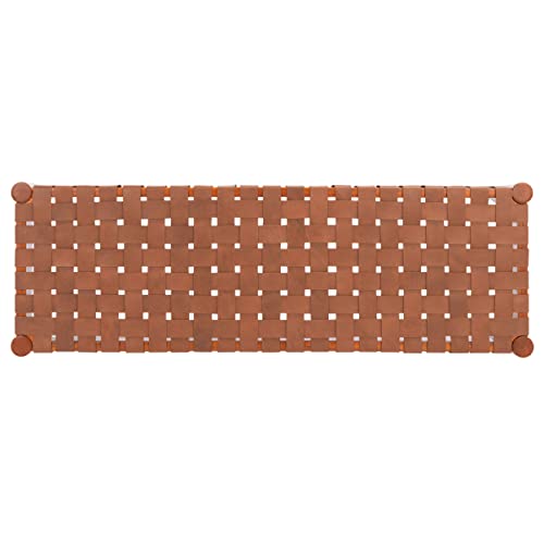 SAFAVIEH Furniture - Amalia Bench - Cognac & Dark Brown - Solid Wood - Modern Leather Design - Ideal for Entryway, Bedroom, Living Room, 18" Seat Height (BCH1001A)