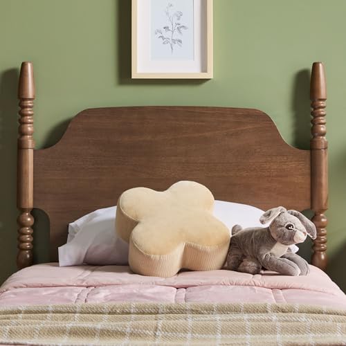 EZ Assembly Traditional Wood Spindle Bed, Vintage Bed Frame, No Box Spring Required, Twin Bed Frame with Headboard, Twin Size, Dark Brown