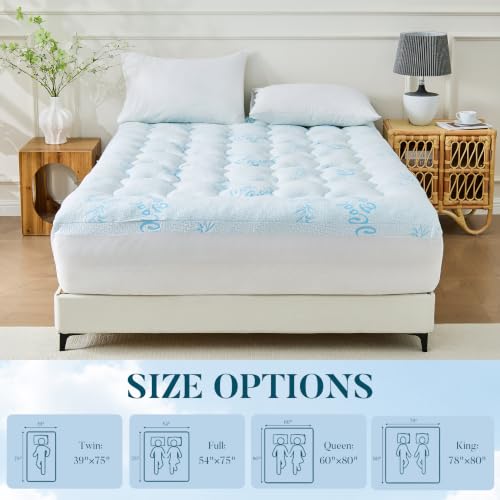 Queen Mattress Topper, Cooling Gel Memory Foam Topper for Hot Sleepers, view 8