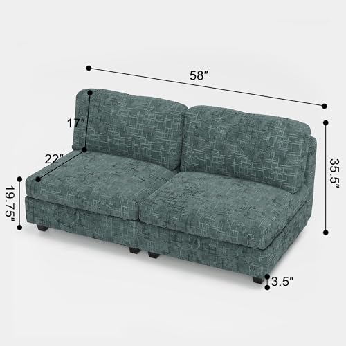 Comfy Chenille Upholstered Reversible Storage Chaise Lounge Indoor for Living, view 8
