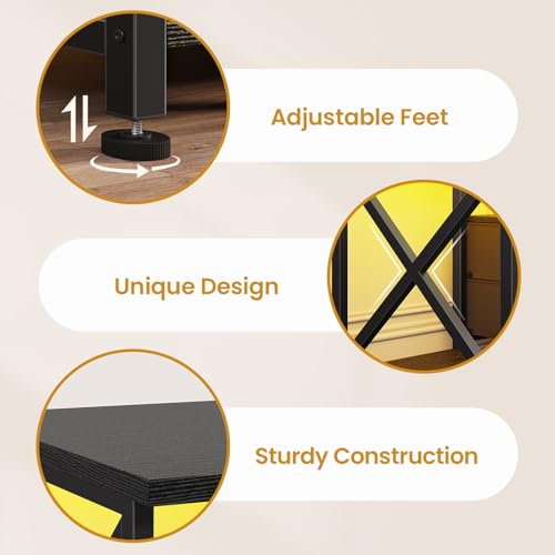 TV Stand with LED Lights & Power Outlets, for TVs up to 85 Inches, view 8
