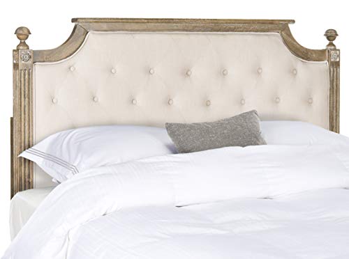 SAFAVIEH Furniture, Rustic Full Headboard, Beige & Rustic Oak, Solid Wood, view 2