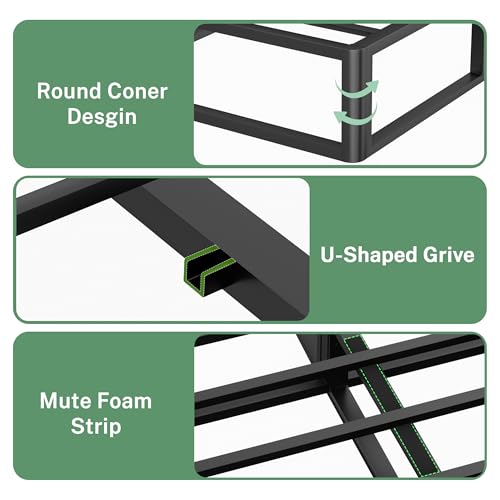 10 Inch Full Metal Bed Frame with Round Corner, 3000 LBS Heavy Duty, view 7