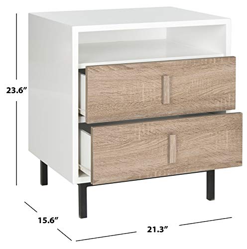 Safavieh Home Collection Kefton Lacquer Cabinet, White/Oak