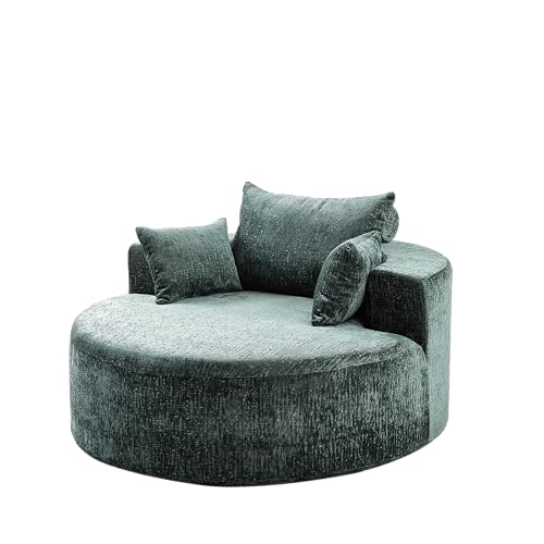 Green Round Barrel Accent Chair, view 8
