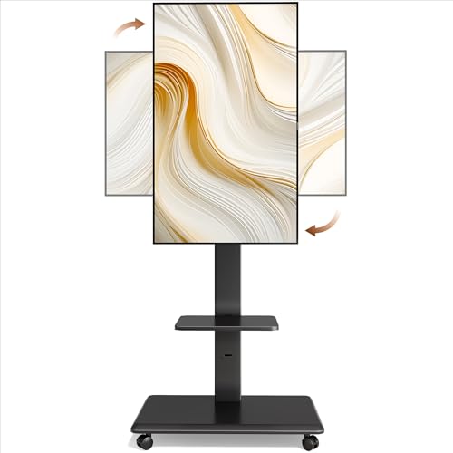 Steel Base Rolling TV Stand for 37-86 Inch TVs up to 110 lbs, view 2