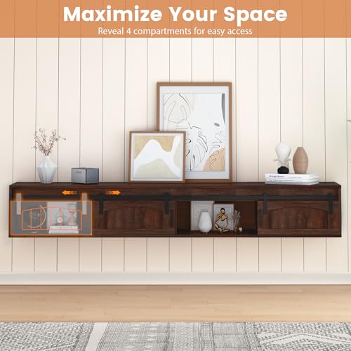 71" Floating TV Stand with Power Outlet, view 8