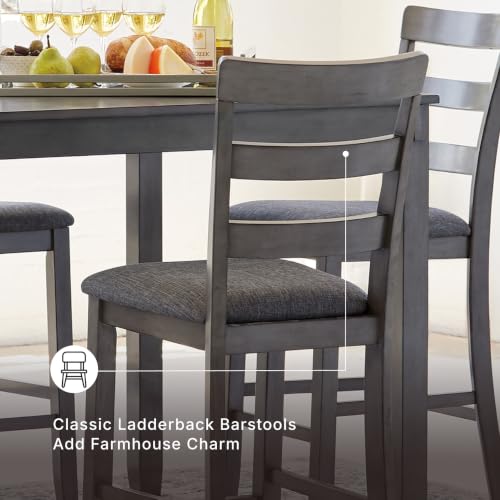 Signature Design by Ashley 6-Piece Dining Table Set with Bench, Gray, view 7