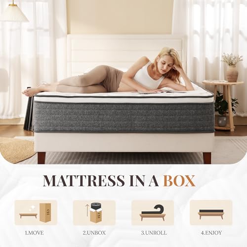 Queen Mattress, 12 Inch Queen Size Hybrid Mattresses in a Box, view 7