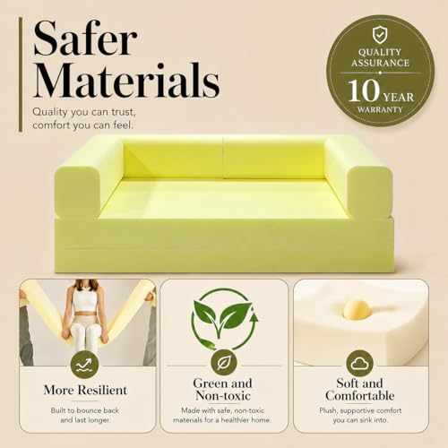 Folding Sofa Bed Convertable Corduroy Couch King Size Floor Sleeper 4-in-1 DIY Combination Modular Sofa Fold Out Futon Lounge Comfy Foldable Lazy cama for Living Room