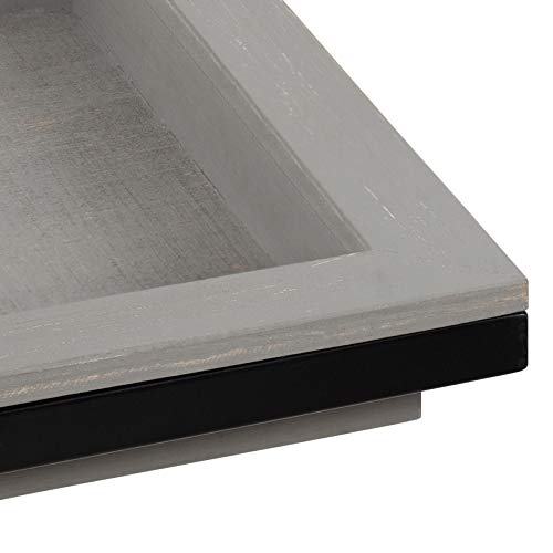 Lockridge Modern Farmhouse Side C-Table, 18.5" x 12" x 26.75", Rustic Gray and Black