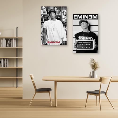 Music Poster Home Decor Rapper Em*nems Posters Canvas Music Wall Art Hanging Picture Print Dorm Room Bedroom Decorative Collection Gift (8x12in Unframed)