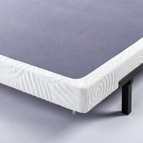 ZINUS Metal Box Spring with Wood Slats /4 Inch Mattress Foundation/Sturdy Steel Structure/Easy Assembly, Twin