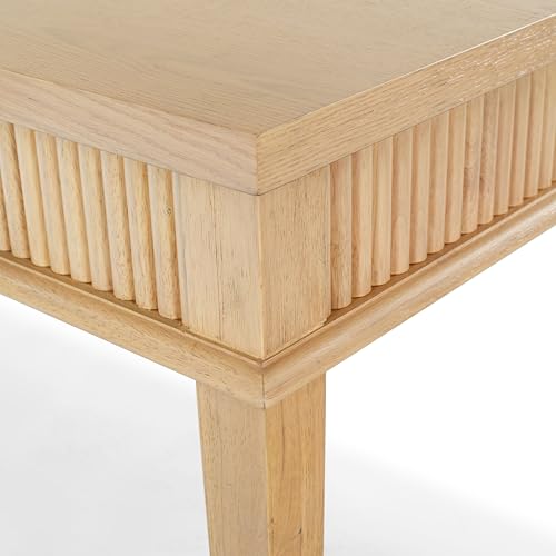 SAFAVIEH Couture Collection Shelbie Oak Brown & Black 1-Drawer Reeded Computer Table Office Writing Desk