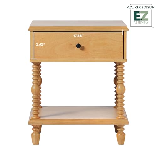 Vivienne 1-Drawer Spindle Nightstand - Natural - 2pk