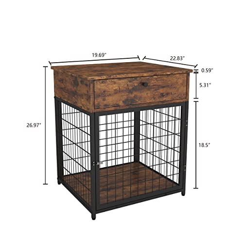 Furniture Style Dog Crate for Small Dogs, Dog Crates with Drawer, view 8