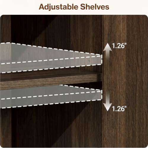 92" Large Fluted Sideboard Buffet Cabinet, Walnut., view 7