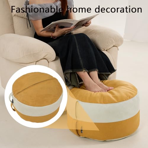 Waterproof PU leather unstuffed Moroccan pouf ottoman cover, view 7