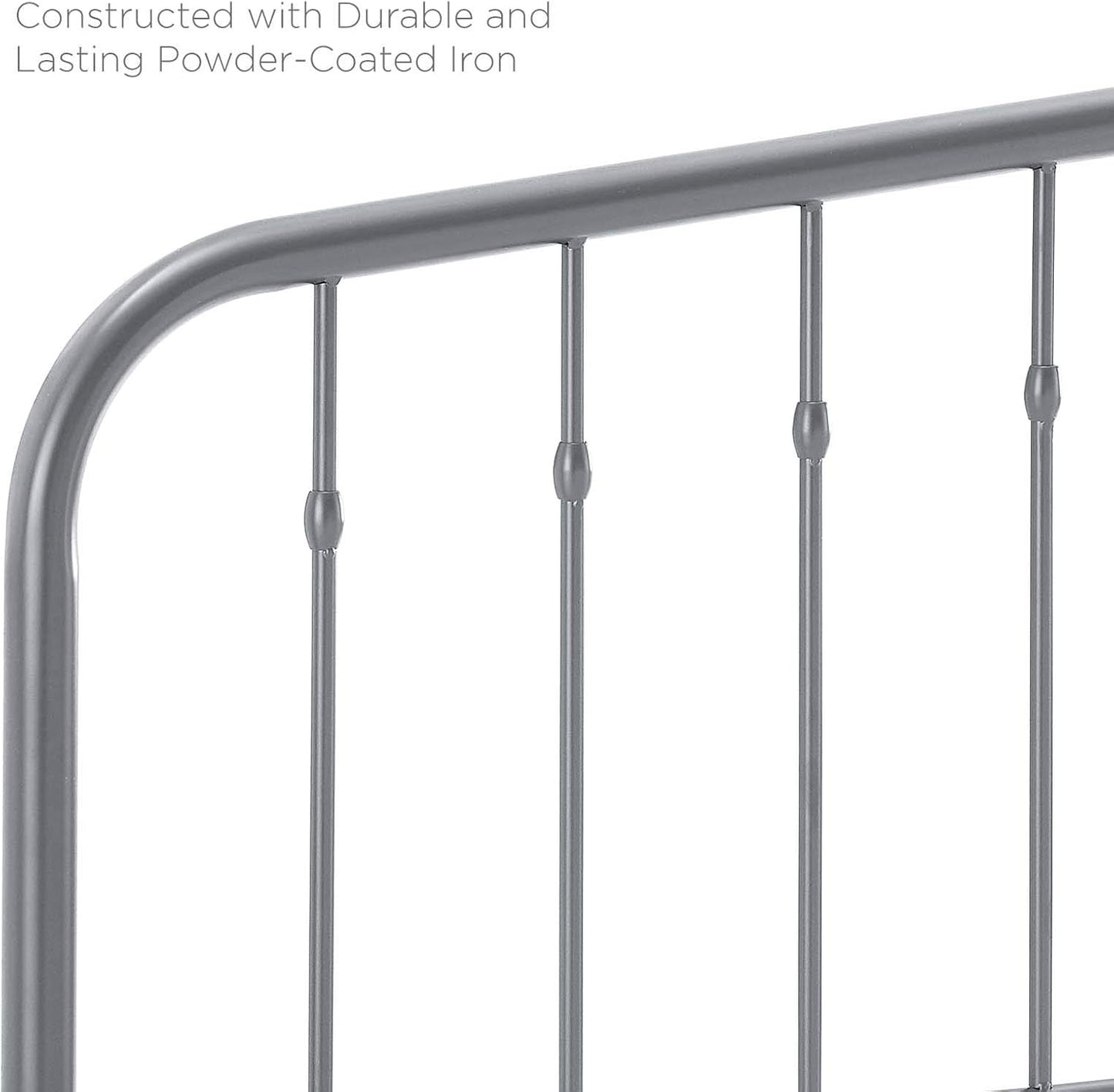 Lennon Modern Farmhouse Metal Twin Headboard in Gray