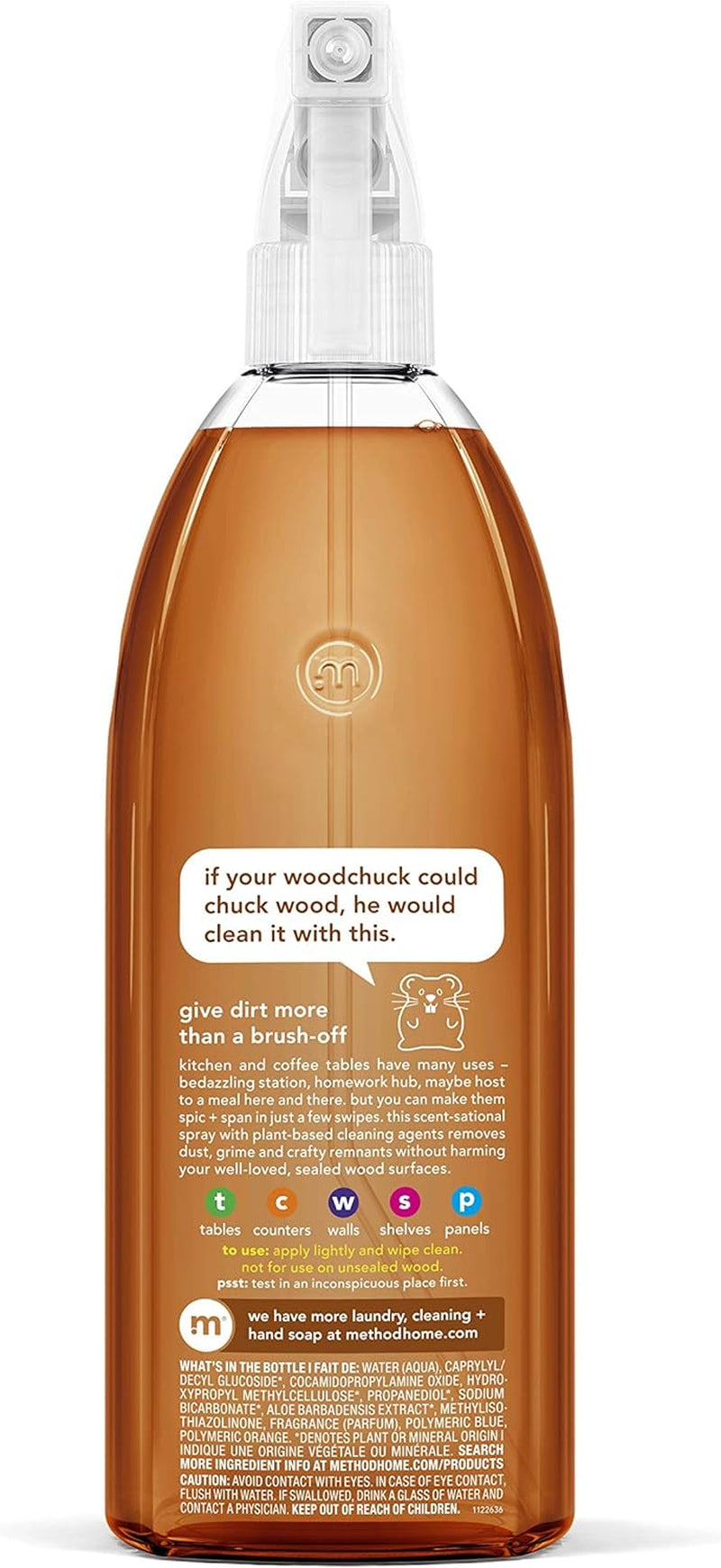 Daily Wood Cleaner, Almond, Plant-Based Formula That Cleans Shelves, Tables and Other Wooden Surfaces While Removing Dust & Grime, 28 Oz Spray Bottles, (Pack of 1)
