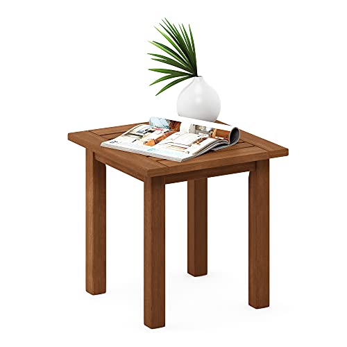 Natural hardwood outdoor patio end table, view 2