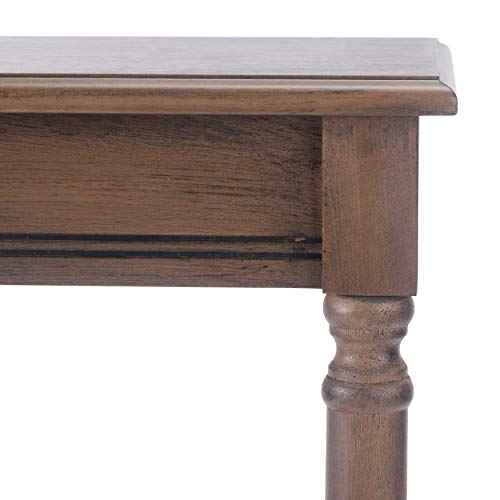 SAFAVIEH Furniture - Tinsley Rectangle Console Table - Brown - Solid Wood - Farmhouse Turned-Leg Design - Ideal for Entryway, Living Room, Hallway, 28"W x 11.75"D x 28"H (CNS5724C)