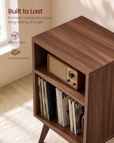 End Table, Mid-Century Record Player Stand, Holds 160 Albums, view 7