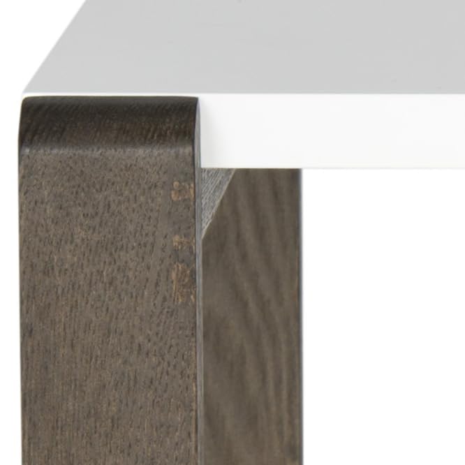 Safavieh Home Collection Bartholomew Mid-Century Modern White and Dark Brown End Table