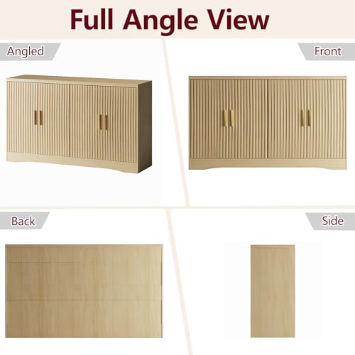 55" Modern Sideboard Buffet Cabinet with Storage for Living Room Kitchen, view 8