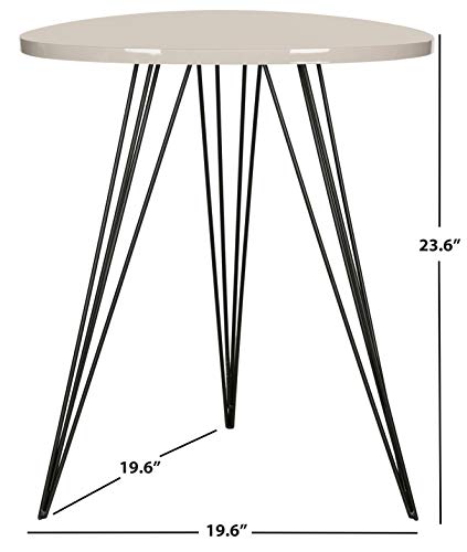 Safavieh Home Collection Wolcott Mid-Century Modern Taupe and Black Side Table