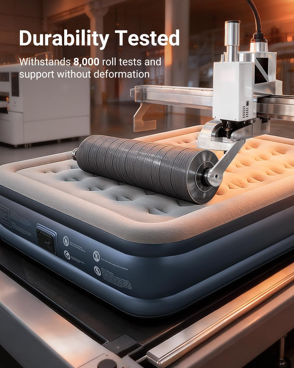 Queen Air Mattress with Built in Pump, 18 Raised Comfort Inflatable Blow up Mattress, Upgraded Support Structure Portable Air Bed for Camping, Guests and Home, Colchon Inflable, 650Lbs Max