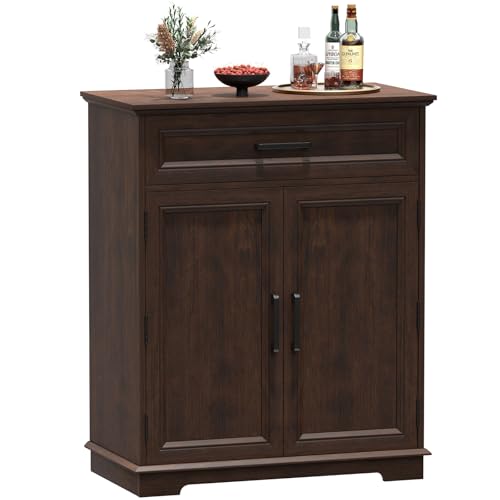 Kitchen Storage Cabinet with Drawer, Buffet Cabinet with Storable Door, Modern Floor Sideboard, Cherry Freestanding for Kitchen