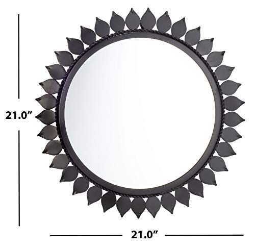 SAFAVIEH Home Nally Matte Black 21-inch Decorative Accent Mirror