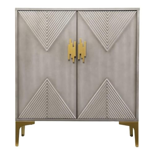 Lantara Modern Storage Cabinet - Modern Design, Grey Iron and Wood - Ideal for Bedroom, Living Room (HZ1140405)