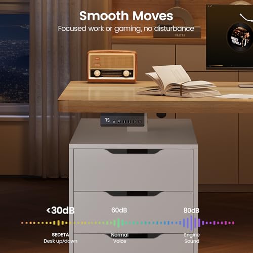 55" Electric Standing Desk with 6 Drawers, Adjustable Stand up Desk with Storage, view 7