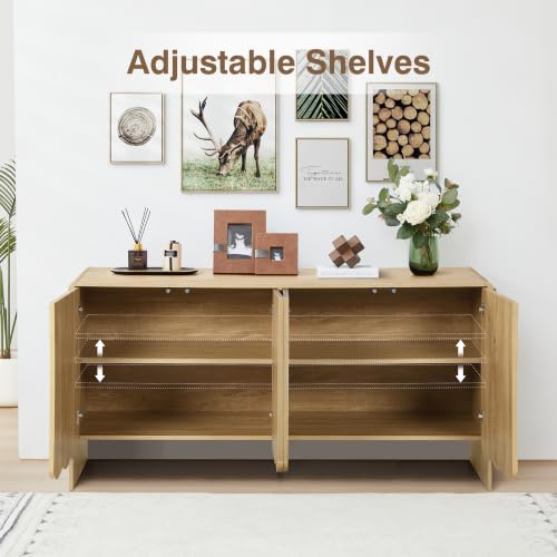 Sideboard Buffet Cabinet, Accent Storage Cabinets with 4 Doors, view 7