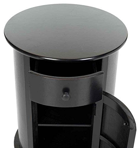 SAFAVIEH Furniture - Tabitha 1-Drawer Accent Table - Distressed Black - Solid Wood - Farmhouse Storage Design - Ideal for Living Room, Entryway, 17.7"W x 17.7"D x 26"H - Fully Assembled (AMH5712B)