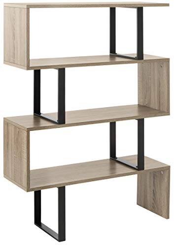 Safavieh Home Collection Louise Retro Mid Century Wood Etagere, Oak and Black