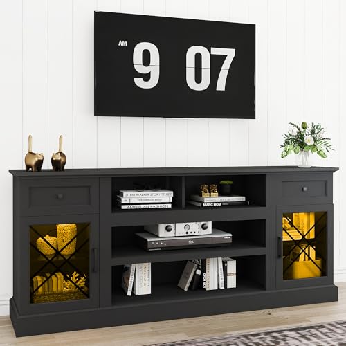 70 Inch Farmhouse TV Stand Table for 75 80 inch TV, view 2
